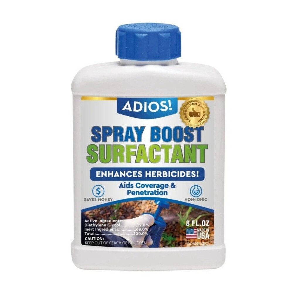 Adios! Spray Boost Surfactant for Herbicide and Weeds, Makes 25 8oz, Clear